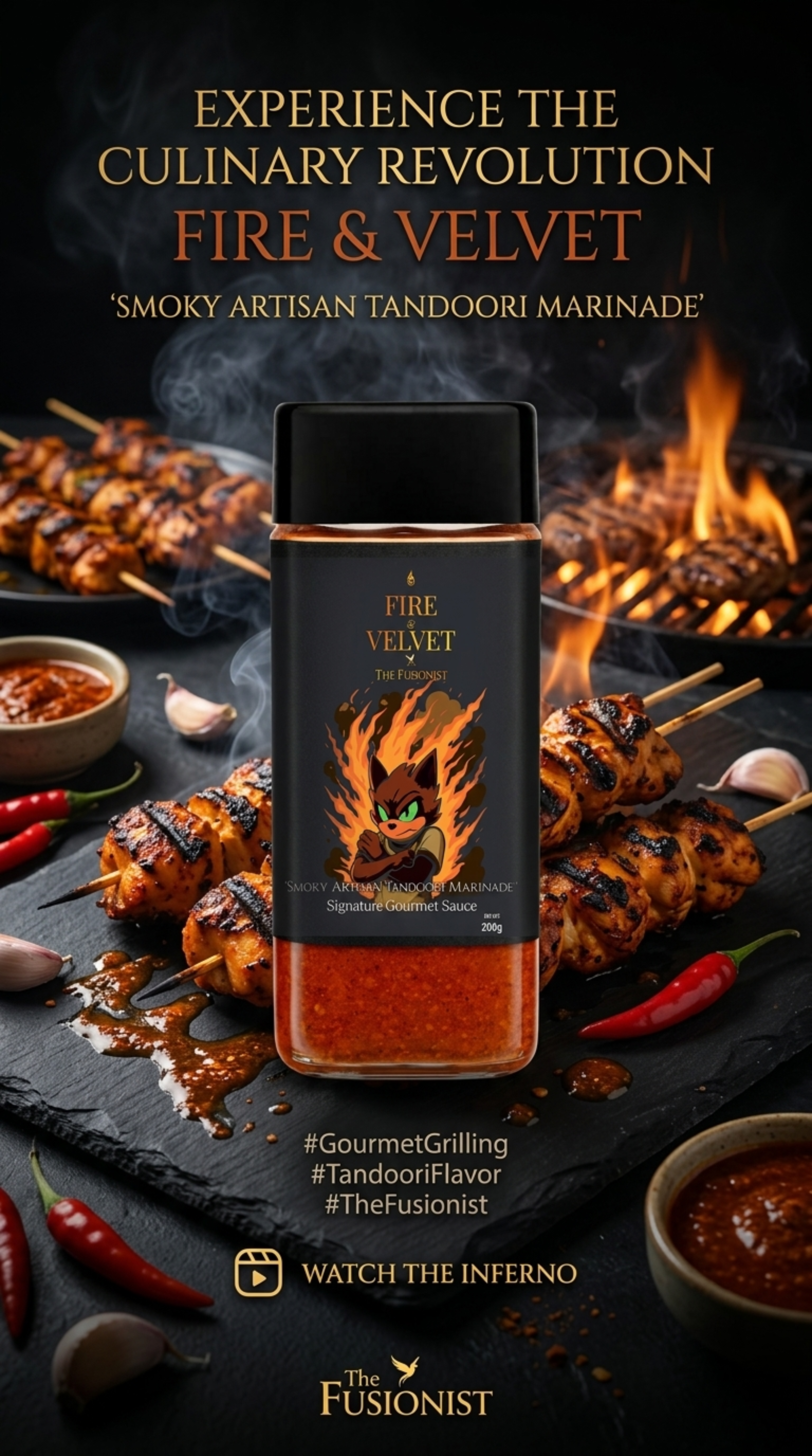 Fire & Velvet gourmet sauce Instagram post